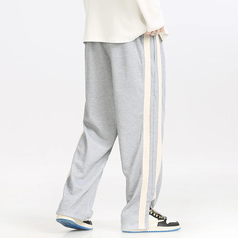 Pantalon de sport décontracté et polyvalent pour homme, coupe droite et ample, taille mi-haute, léger, style urbain